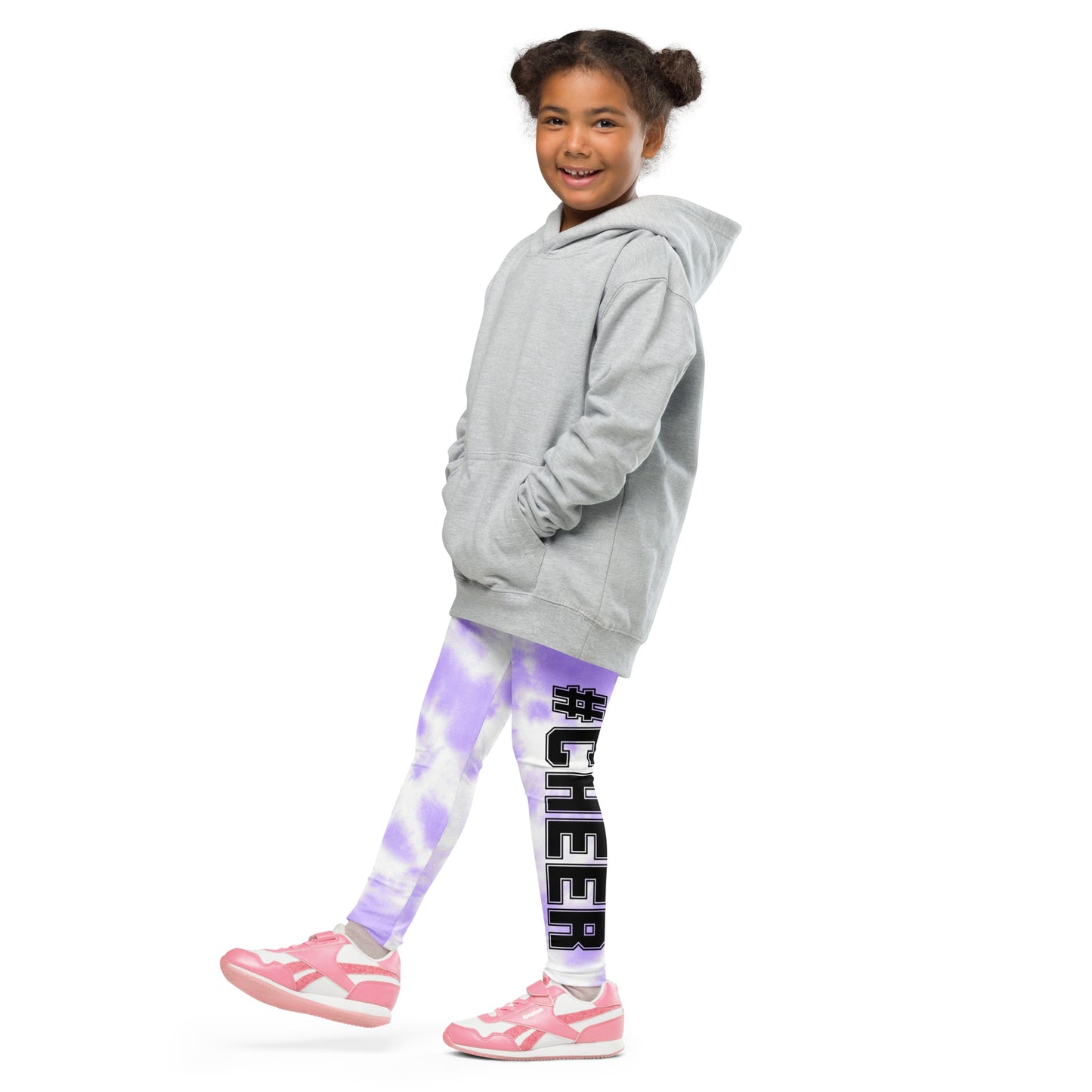 Girls Custom Lavender Tie Dye Buttery Soft Leggings With Name or Hashtag