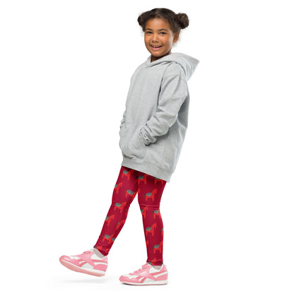 Girls Scandi Horse Christmas Buttery Soft Leggings