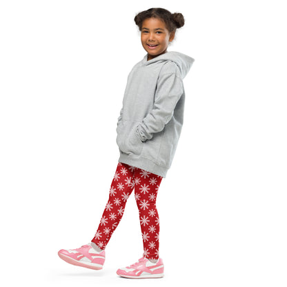 Kids Red Snowflake Christmas Buttery Soft Leggings