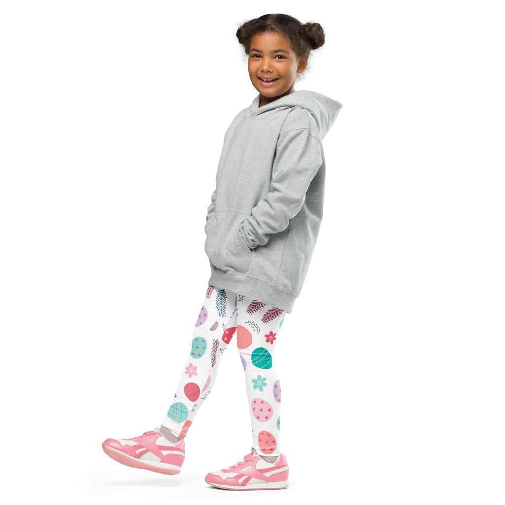 Gray hooded sweatshirt with front pockets and relaxed fit shown with kids floral easter egg buttery soft leggings