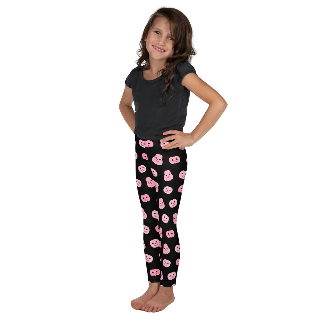 Girls Pink Pumpkin Leggings - Warm, Buttery Soft & Stretchy