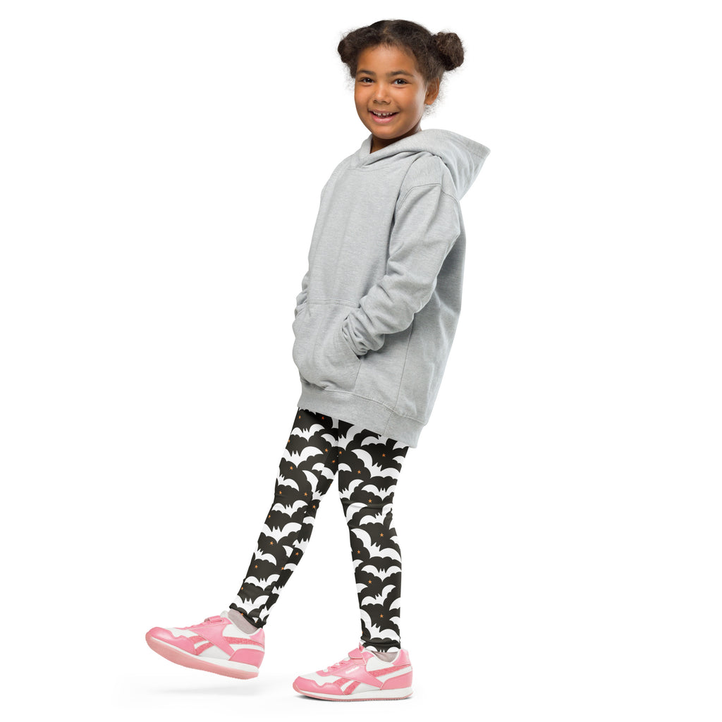 Girls Bat Halloween Leggings - Warm, Buttery Soft & Stretchy