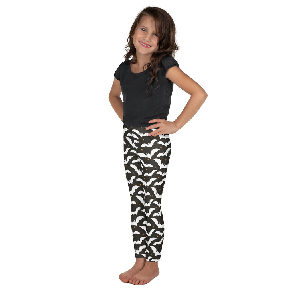 Girls Bat Halloween Leggings - Warm, Buttery Soft & Stretchy