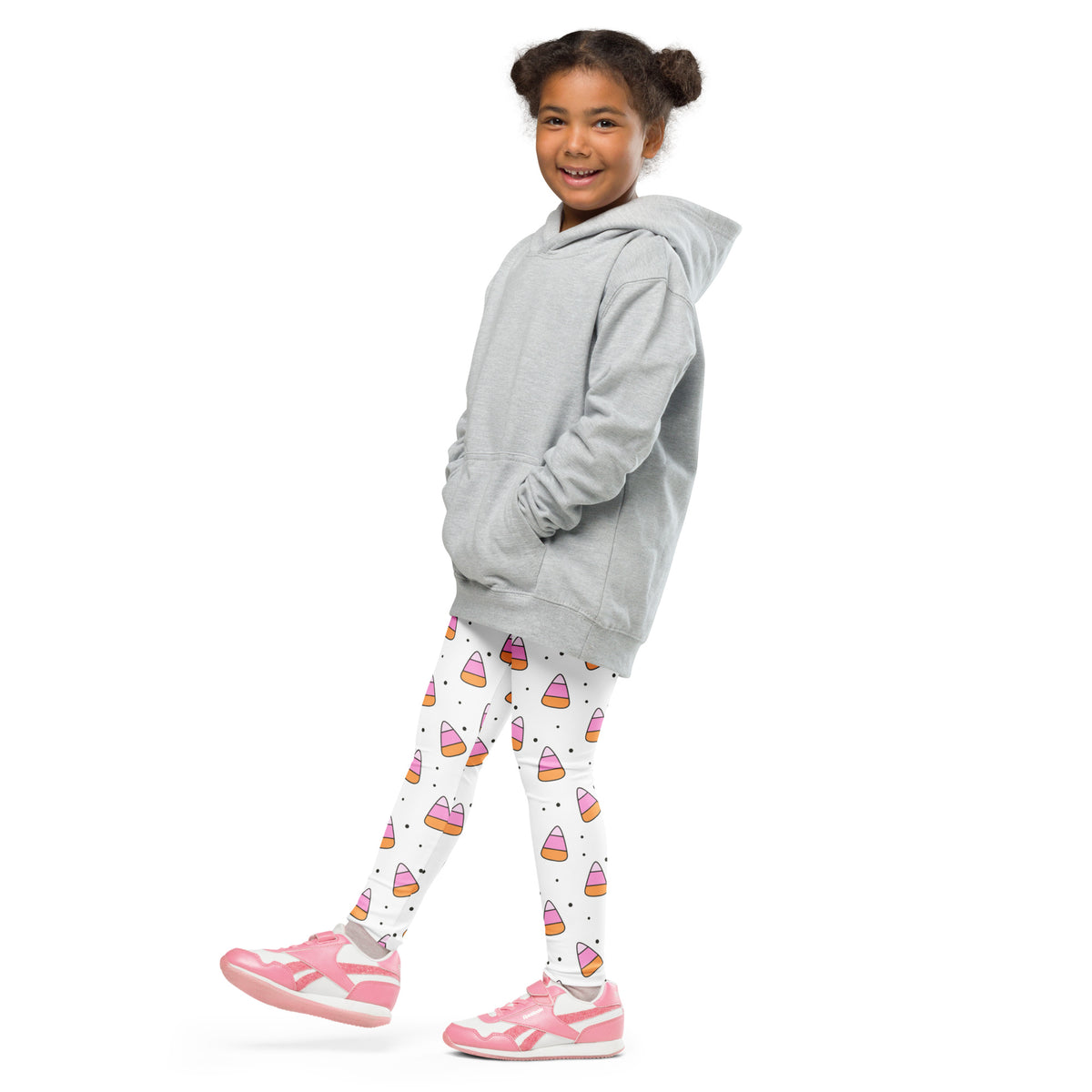 Girls Pink Candy Corn Leggings - Warm, Buttery Soft & Stretchy