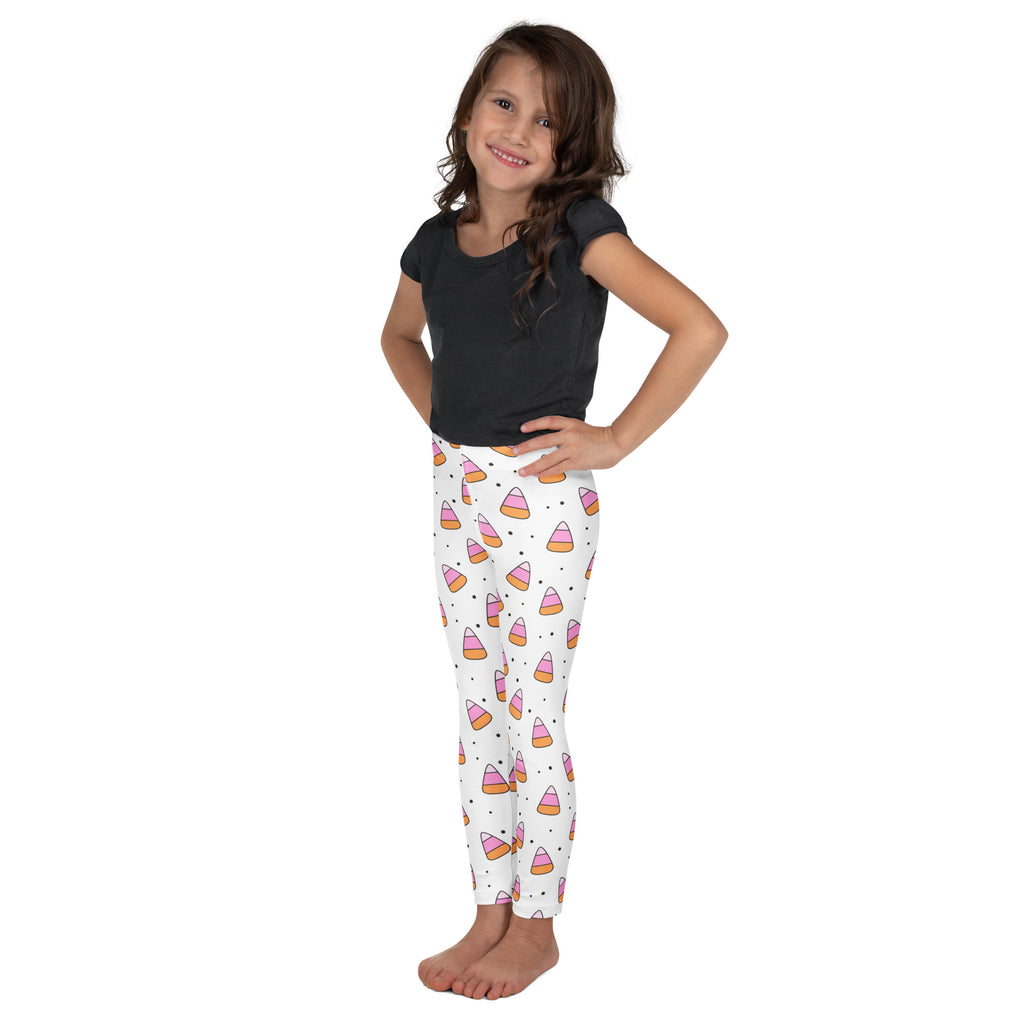 Girls Pink Candy Corn Leggings - Warm, Buttery Soft & Stretchy