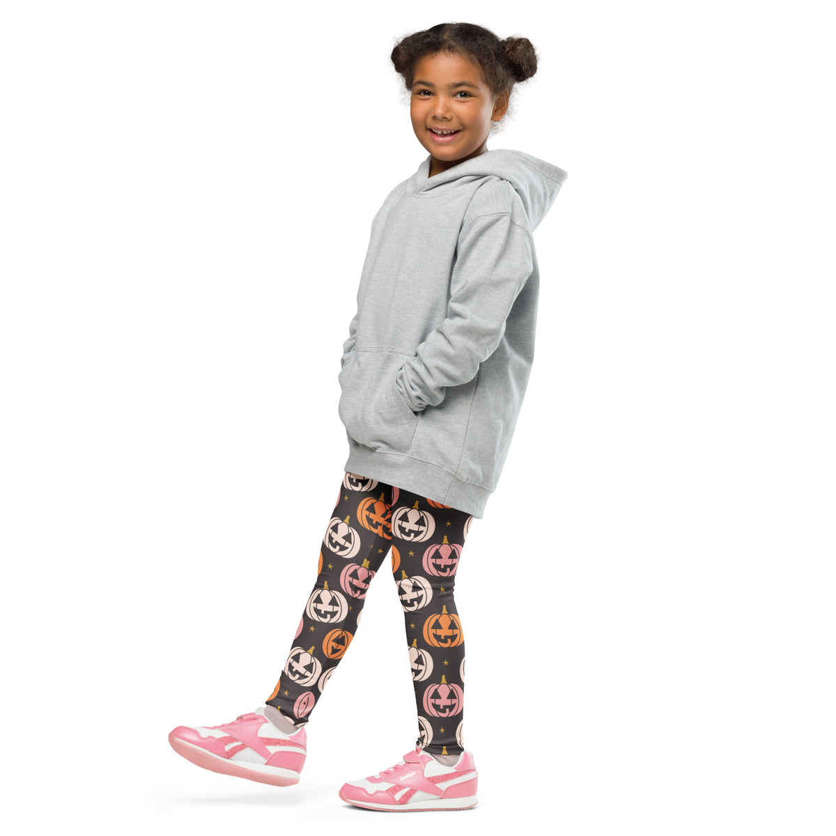 Girls Jack O' Lantern Pumpkin Patch Leggings - Warm, Buttery Soft & Stretchy