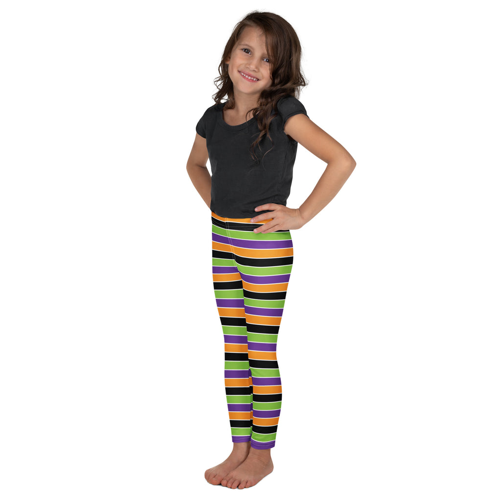 Girls Halloween Striped Leggings - Warm, Buttery Soft & Stretchy