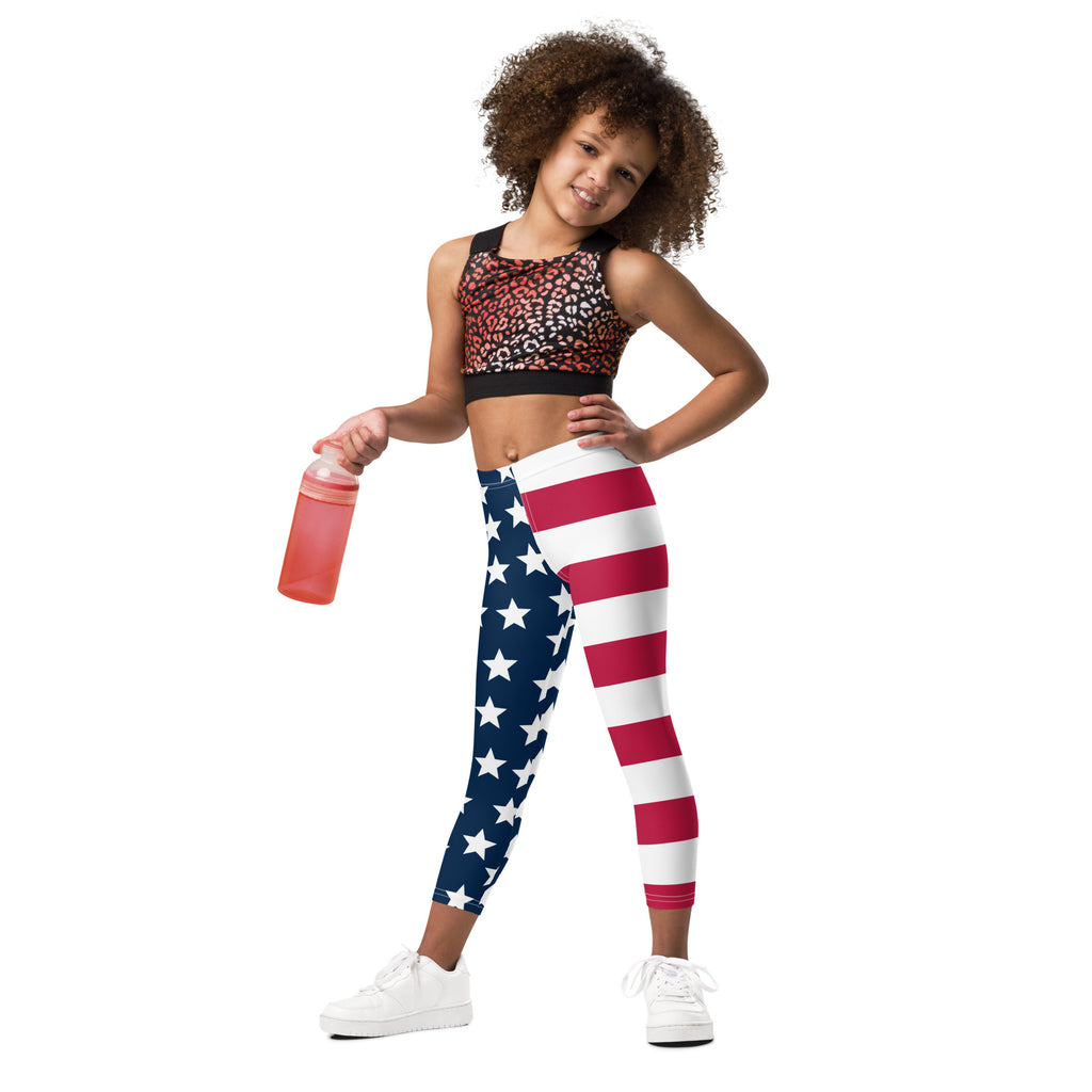 Kids American Flag Leggings – Buttery Soft, Stretchy, and Perfect for Toddlers & Youth