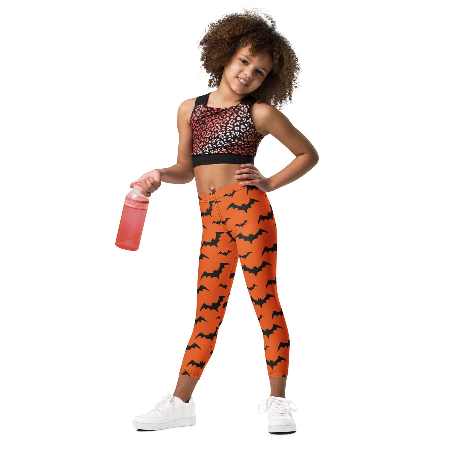 Kids Orange Bats Halloween Buttery Soft Leggings
