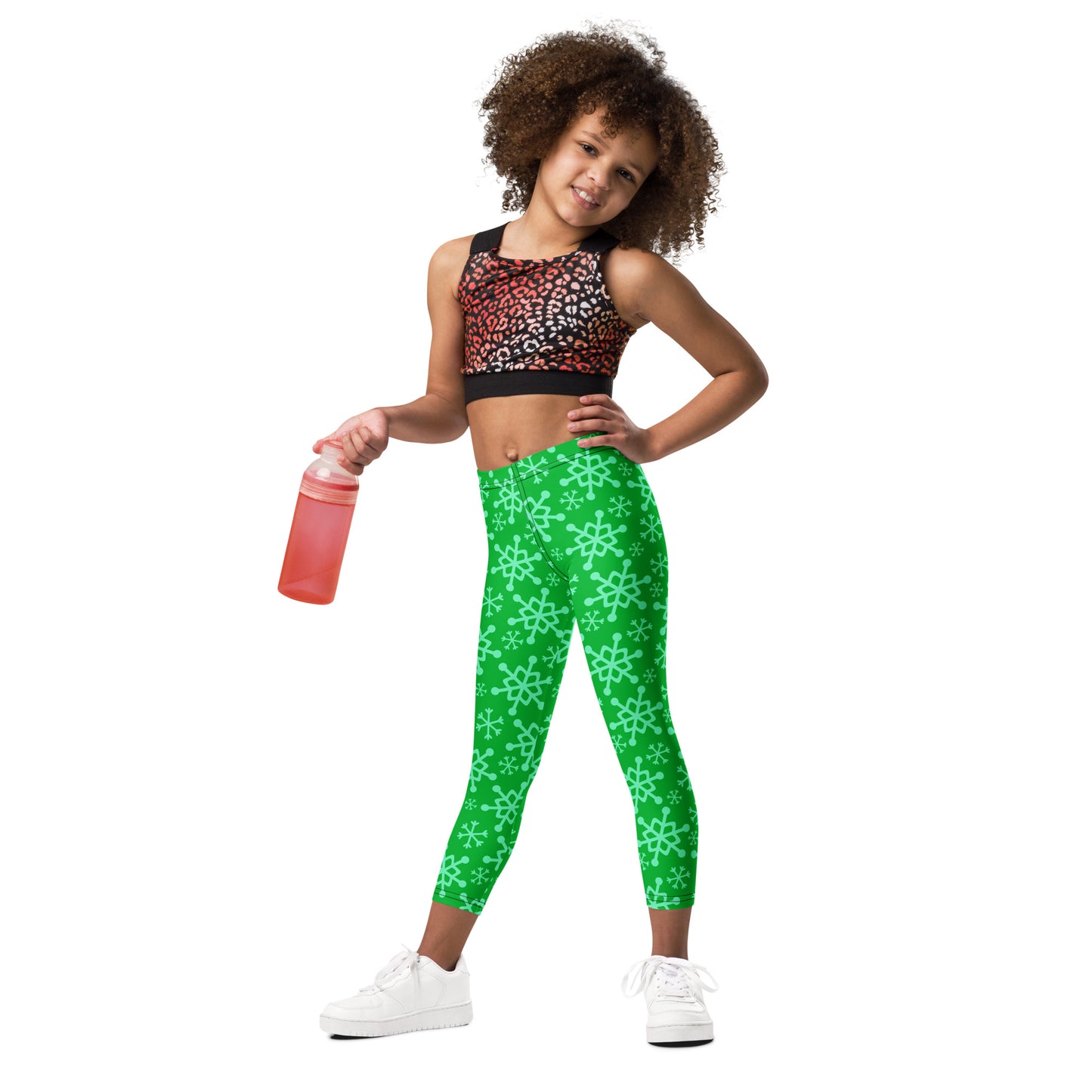 Kids Green Snowflake Buttery Soft Leggings