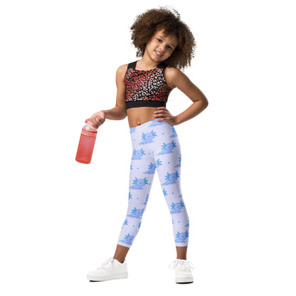 Kids Blue Axolotl Buttery Soft Leggings