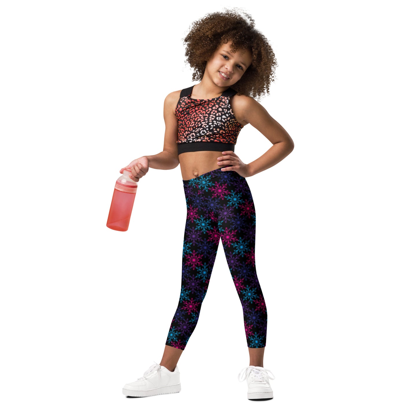 Girls Neon Snowflake Buttery Soft Leggings