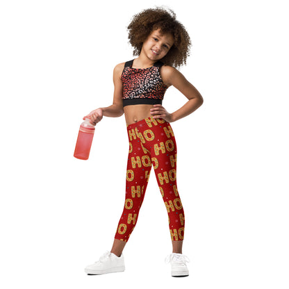 Girls Gingerbread “HO HO HO” Christmas Buttery Soft Leggings