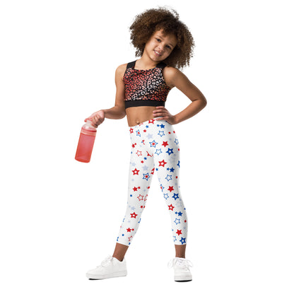 Kids Red, White & Blue Stars Buttery Soft Leggings