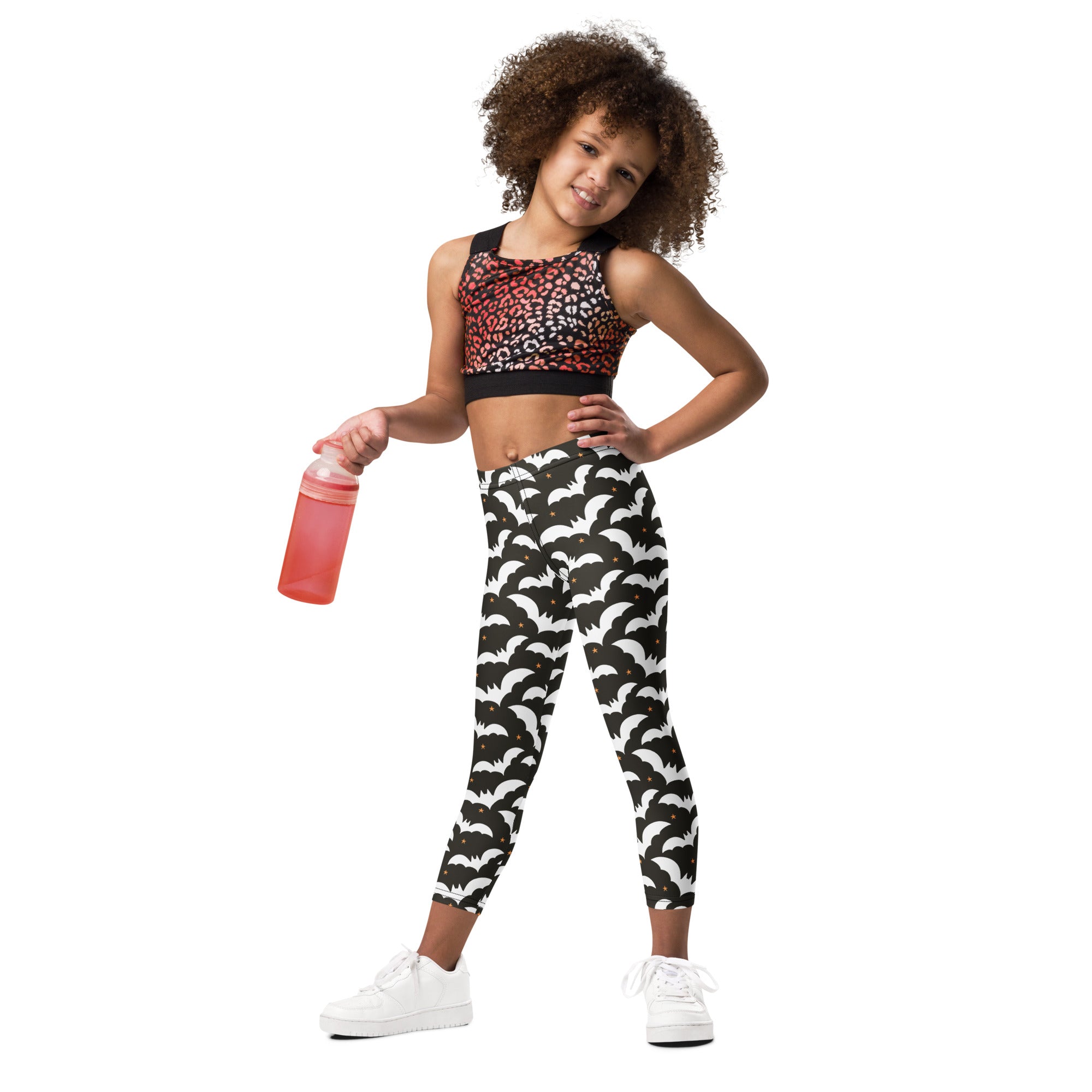 Girls Bat Halloween Leggings - Warm, Buttery Soft & Stretchy
