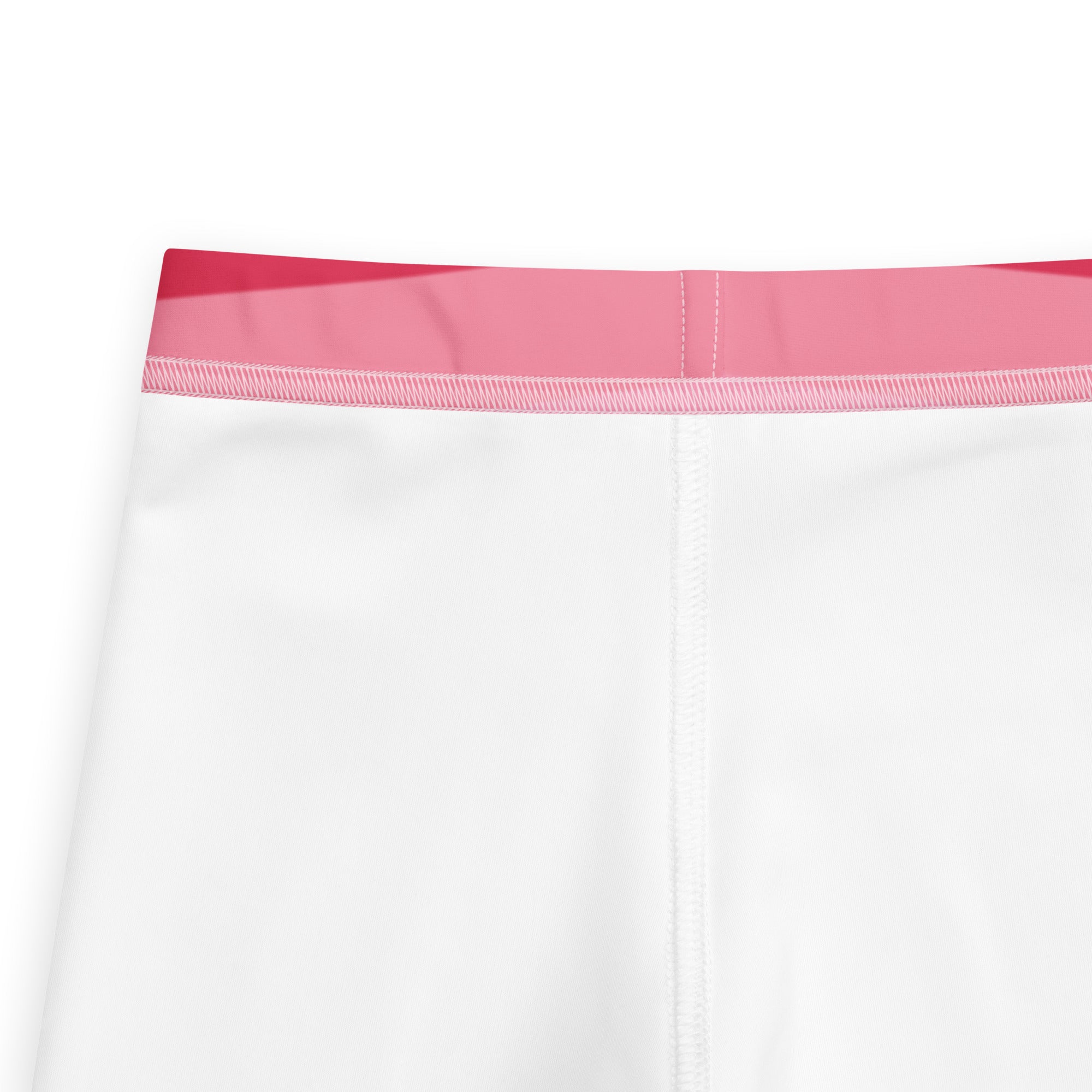 White girls athletic leggings with vibrant pink elastic waistband buttery soft bright rainbow striped design
