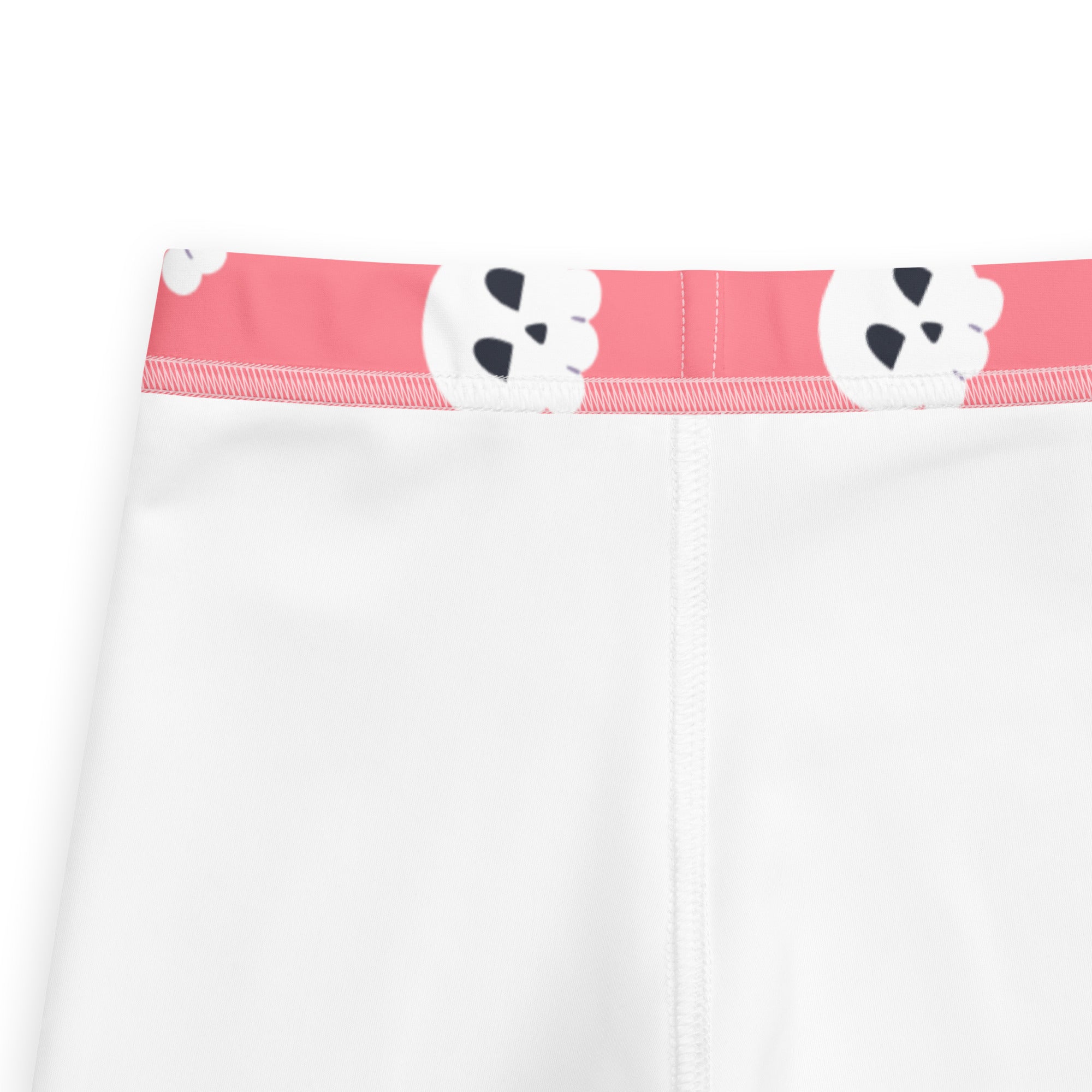 Girls pink skull halloween buttery soft white leggings with a pink waistband featuring white skull patterns