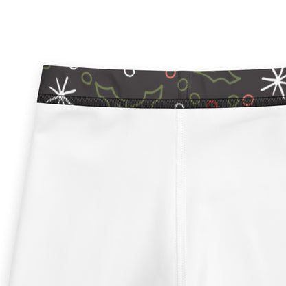 Kids Christmas Candy Canes and Holly Leaves Buttery Soft Leggings