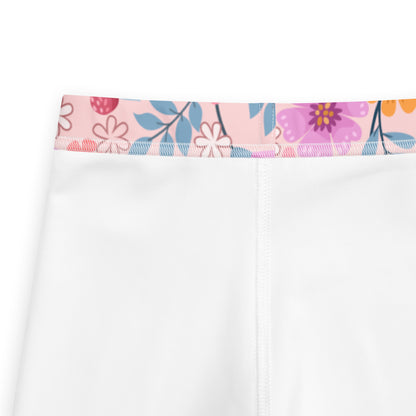 Girls Pink Floral Buttery Soft Leggings