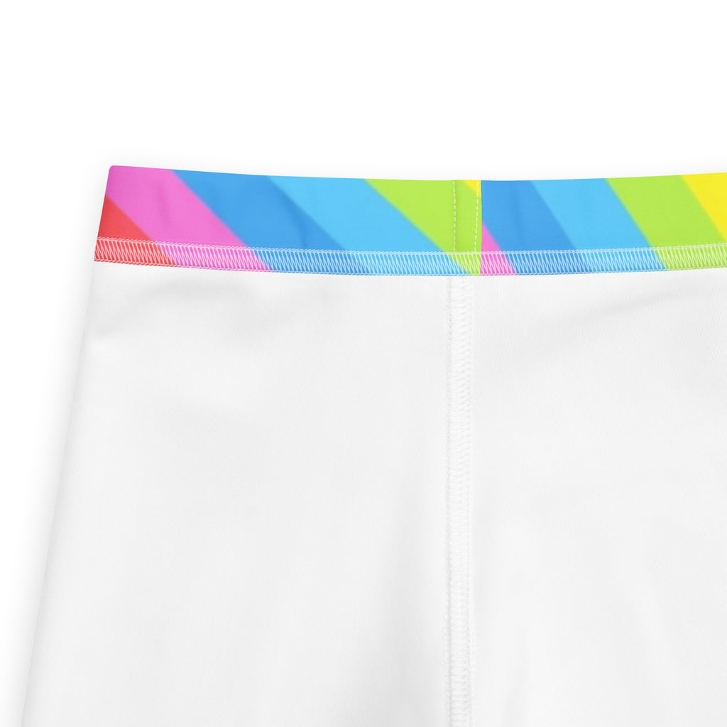 Girls Bright Rainbow Diagonal Striped Buttery Soft Leggings