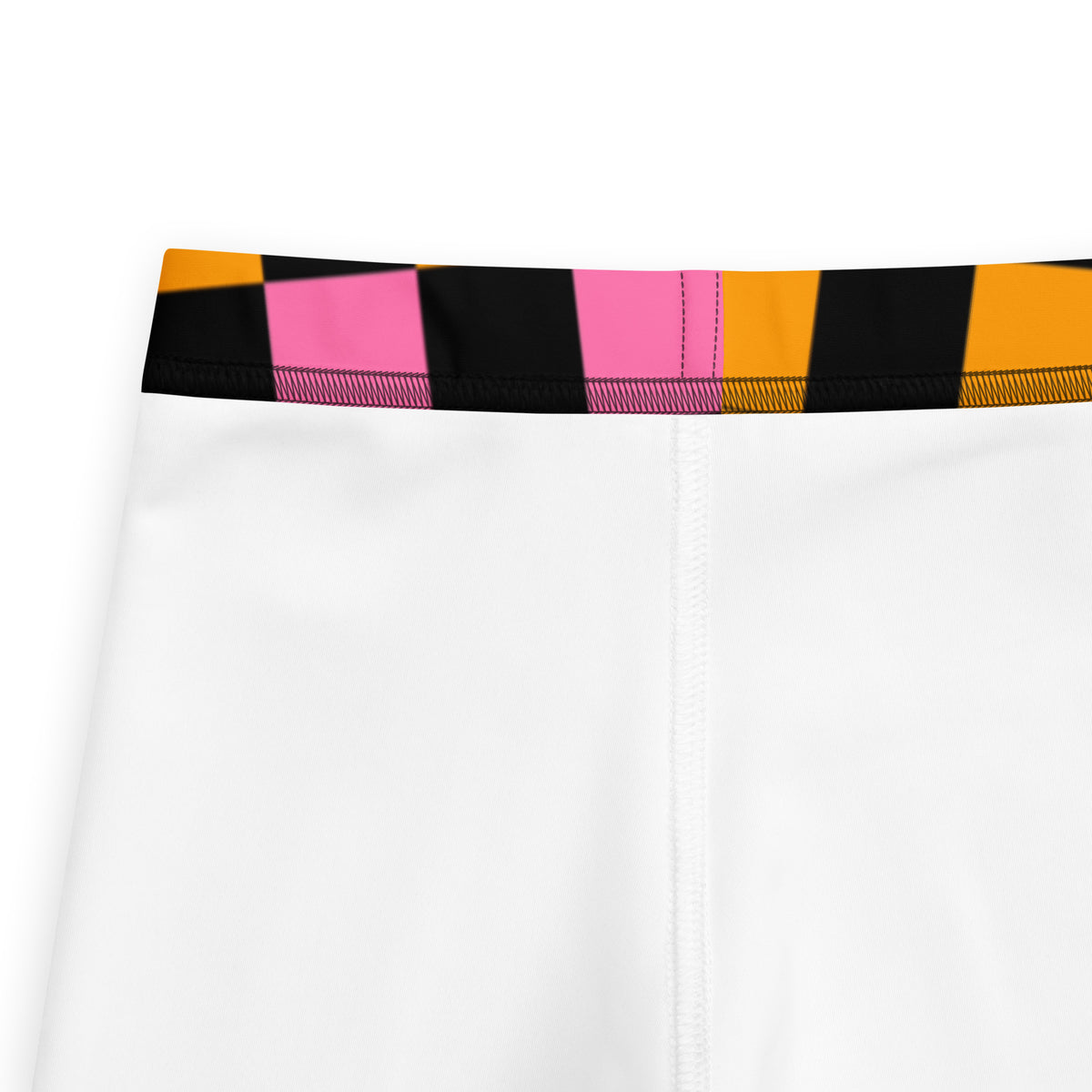 Girls Pink Orange Black Checkerboard Leggings - Warm, Buttery Soft & Stretchy