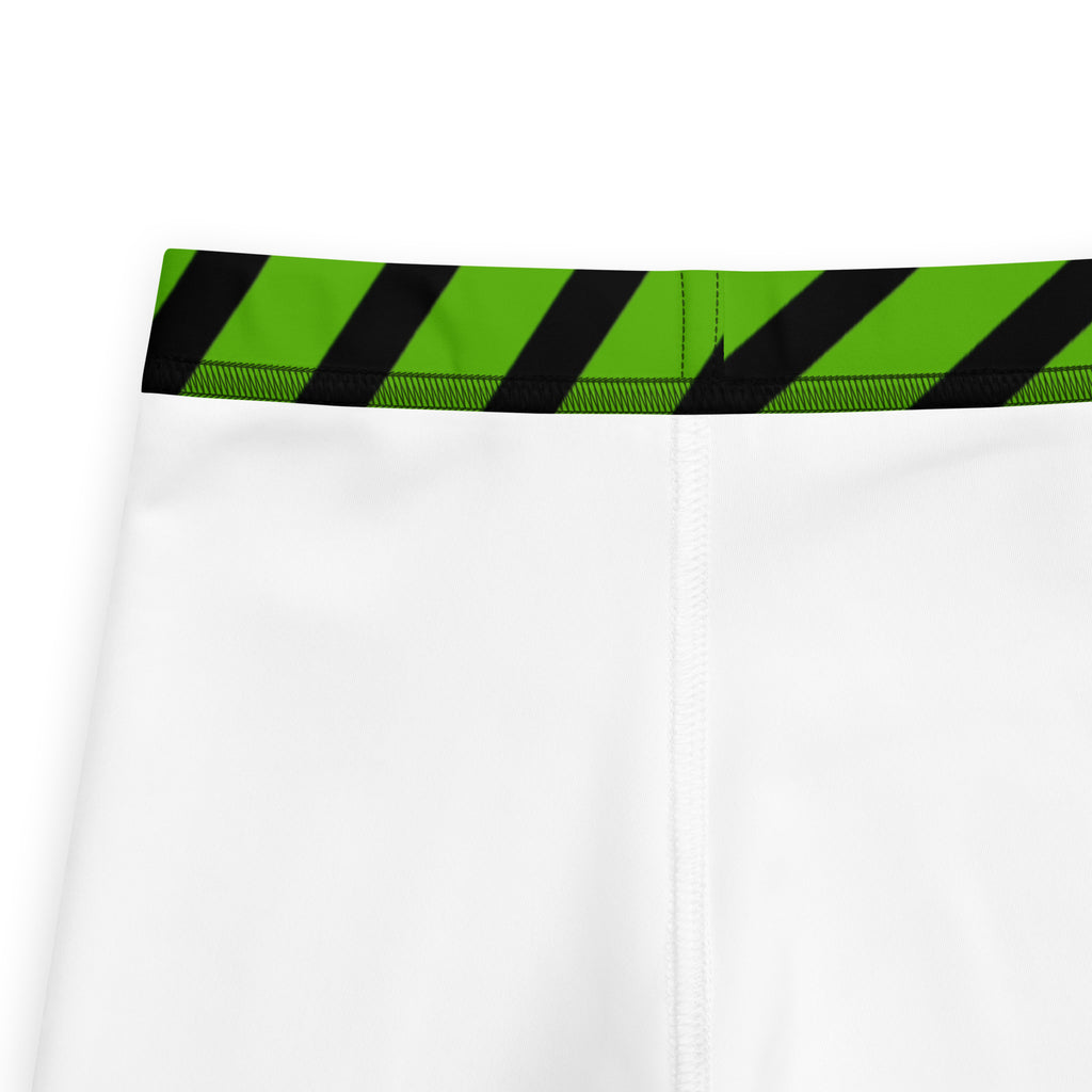 Girls Green Striped Halloween Leggings - Warm, Buttery Soft & Stretchy