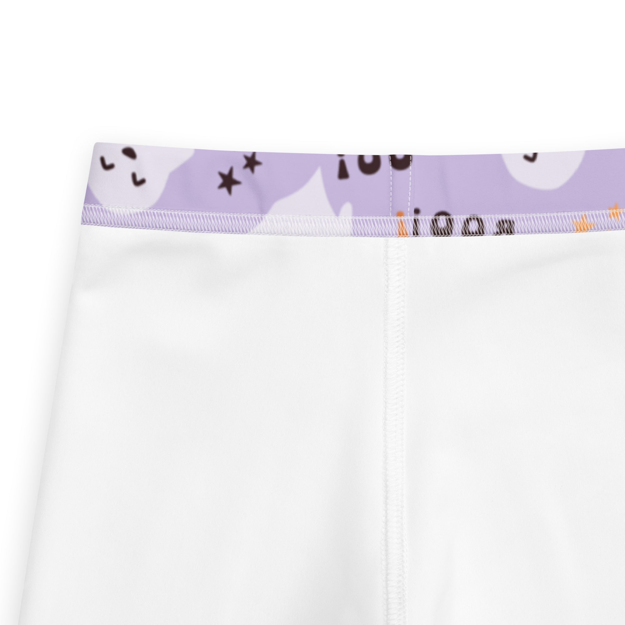 Girls Purple Ghost Halloween Leggings - Warm, Buttery Soft & Stretchy