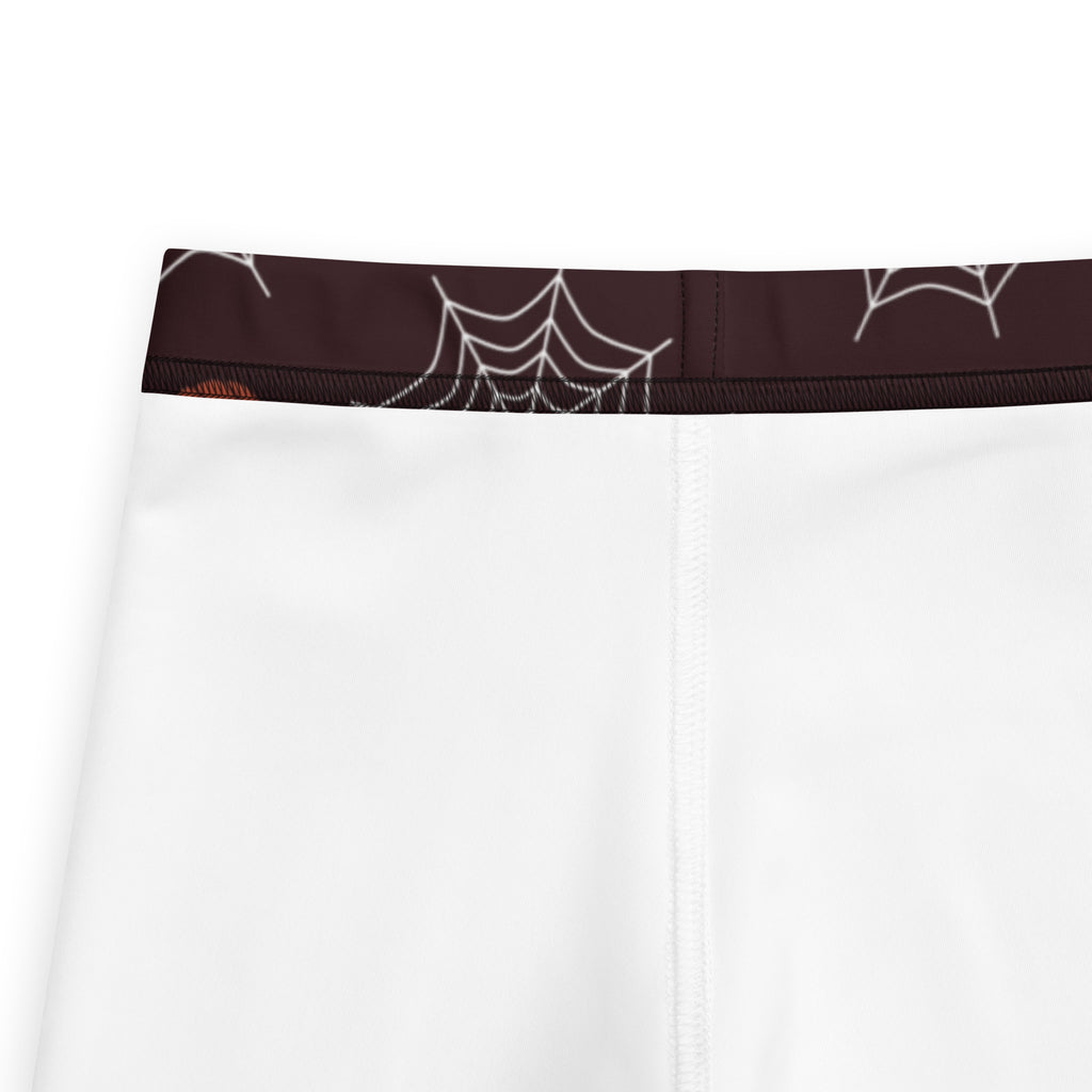Girls Pumpkin Spiderweb Halloween Leggings - Warm, Buttery Soft & Stretchy