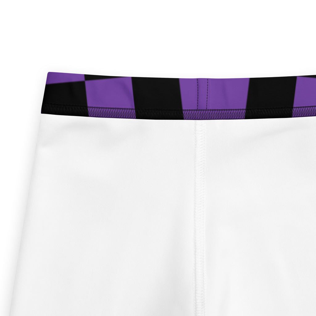 Girls Purple Checkered Halloween Leggings - Warm, Buttery Soft & Stretchy