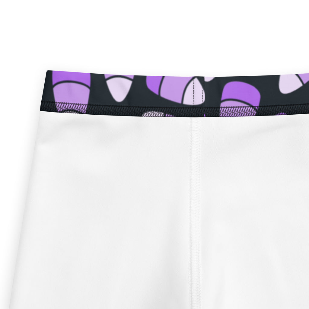 Girls Purple Candy Corn Halloween Leggings - Warm, Buttery Soft & Stretchy