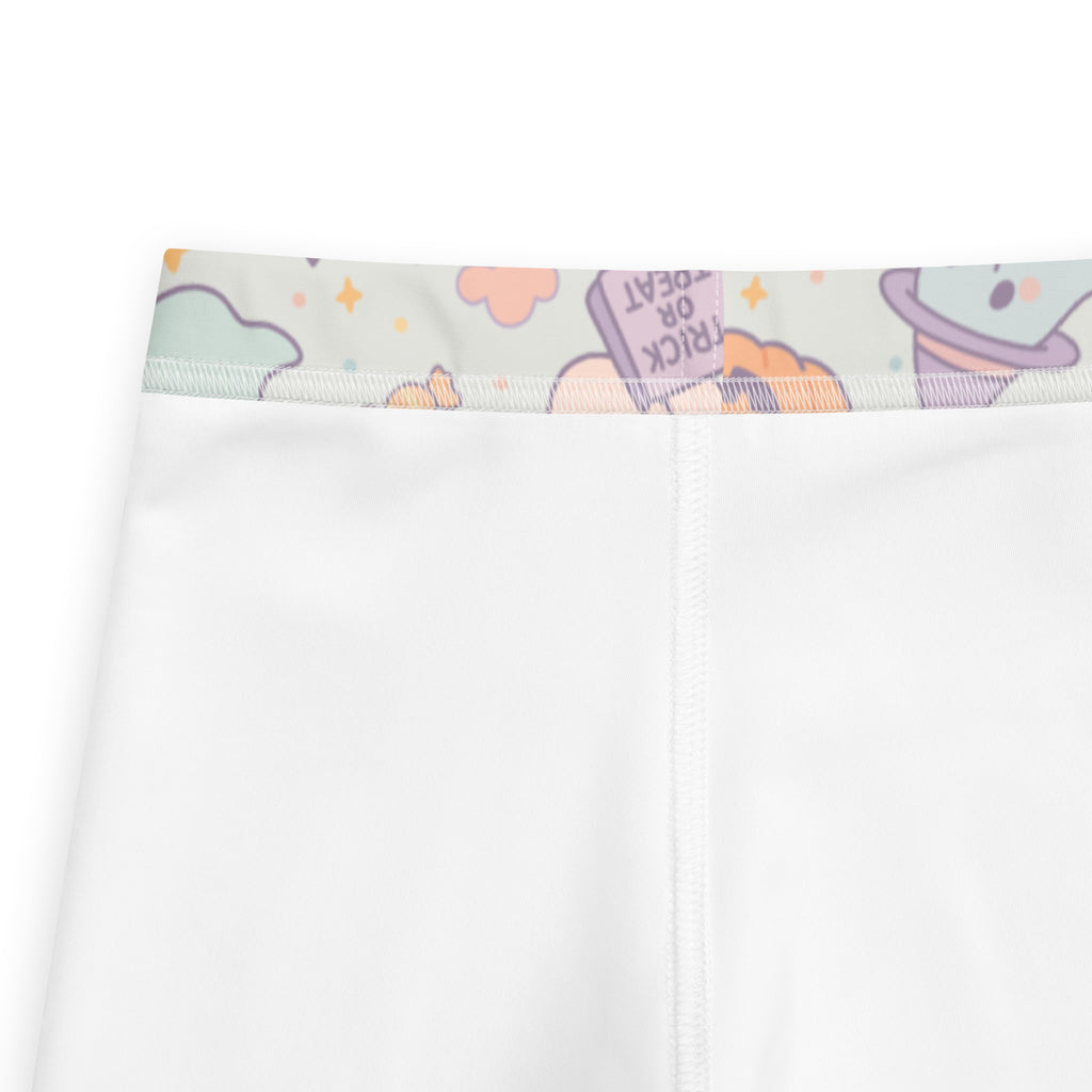 Girls Cute Ghost Halloween Leggings - Warm, Buttery Soft & Stretchy