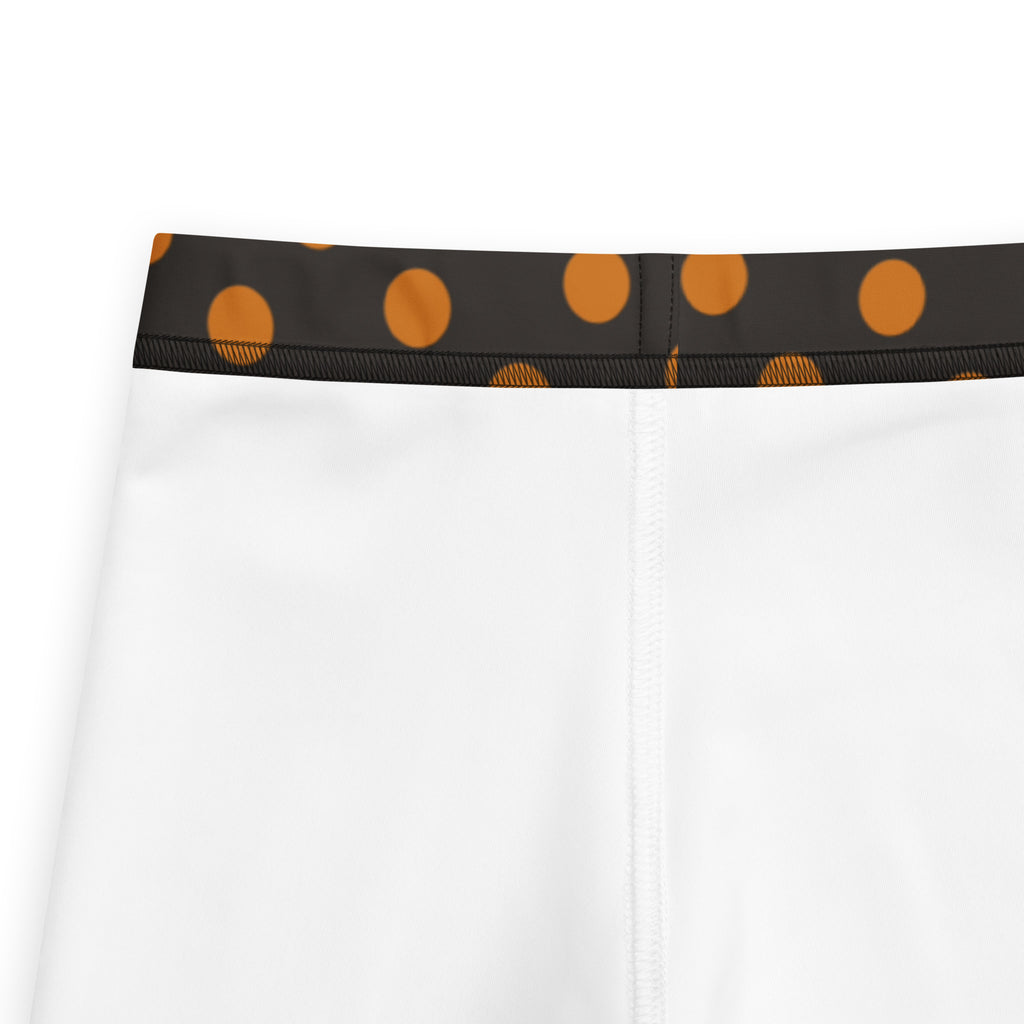 Girls Orange & Brown Halloween Polka Dot Leggings - Warm, Buttery Soft & Stretchy