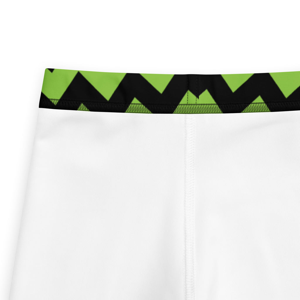 Girls Green Chevron Halloween Leggings - Warm, Buttery Soft & Stretchy