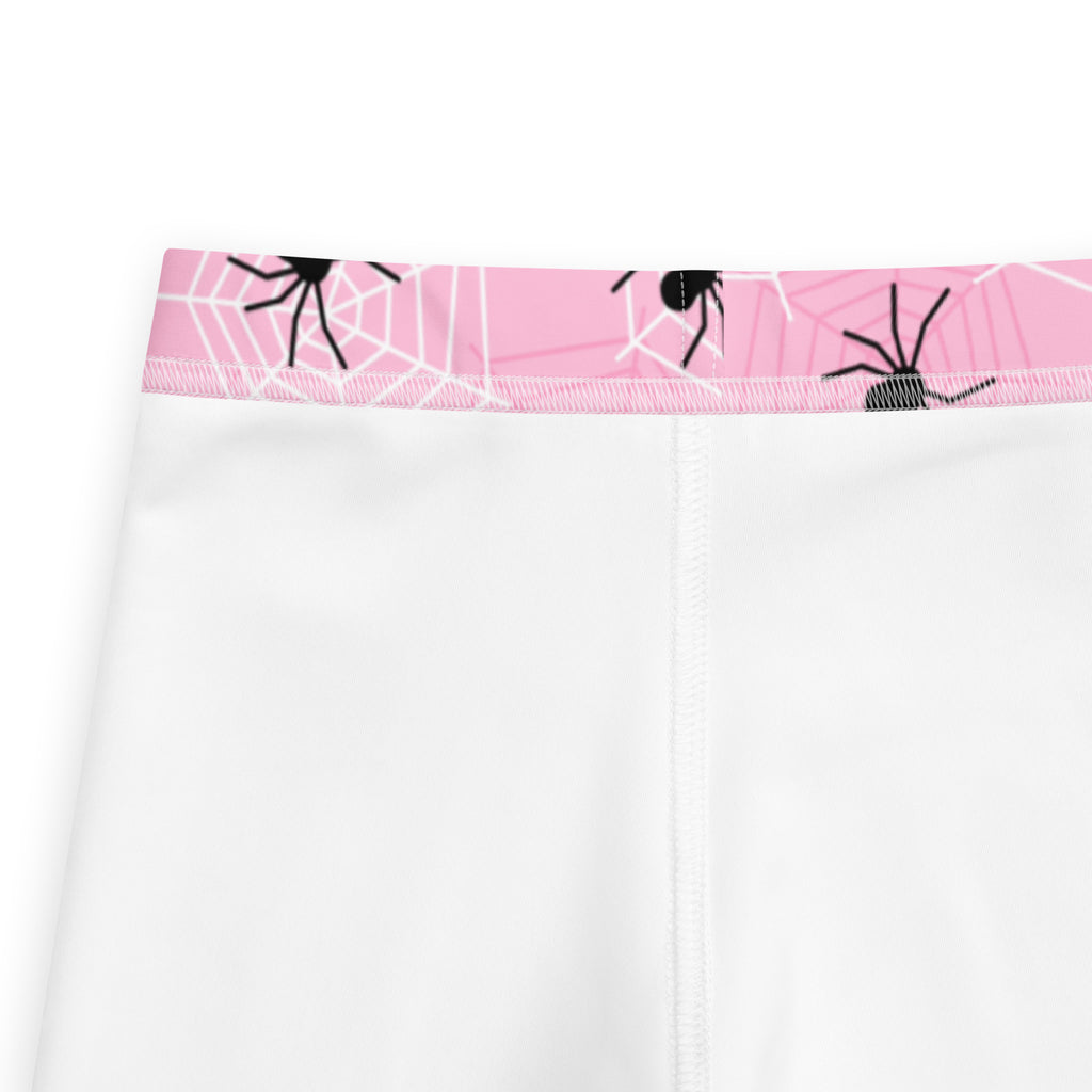 Girls Pink Spider Web Halloween Leggings - Warm, Buttery Soft & Stretchy