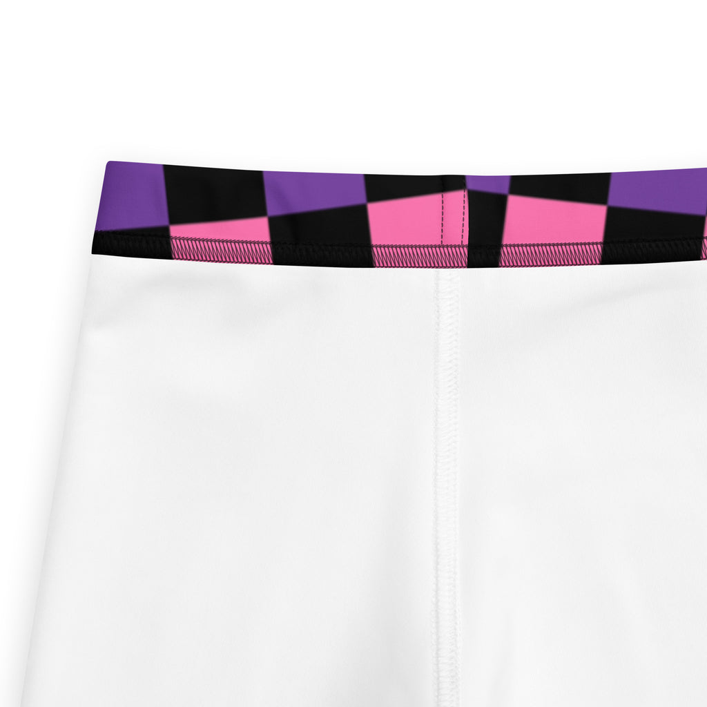 Girls Pink & Purple Checkerboard Halloween Leggings - Warm, Buttery Soft & Stretchy