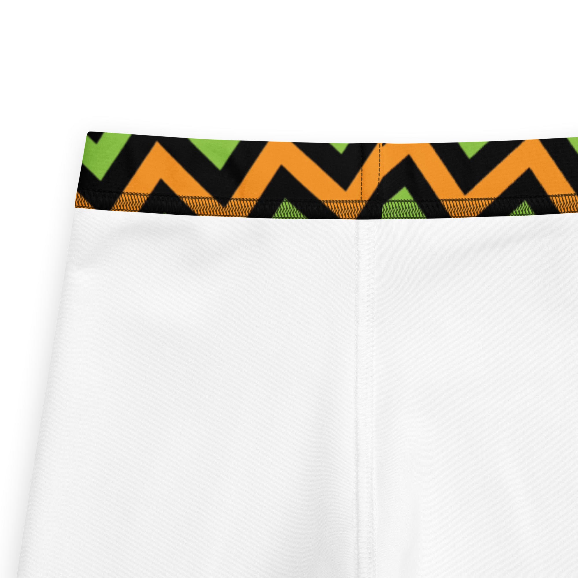 Girls Orange & Green Halloween Chevron Leggings - Warm, Buttery Soft & Stretchy