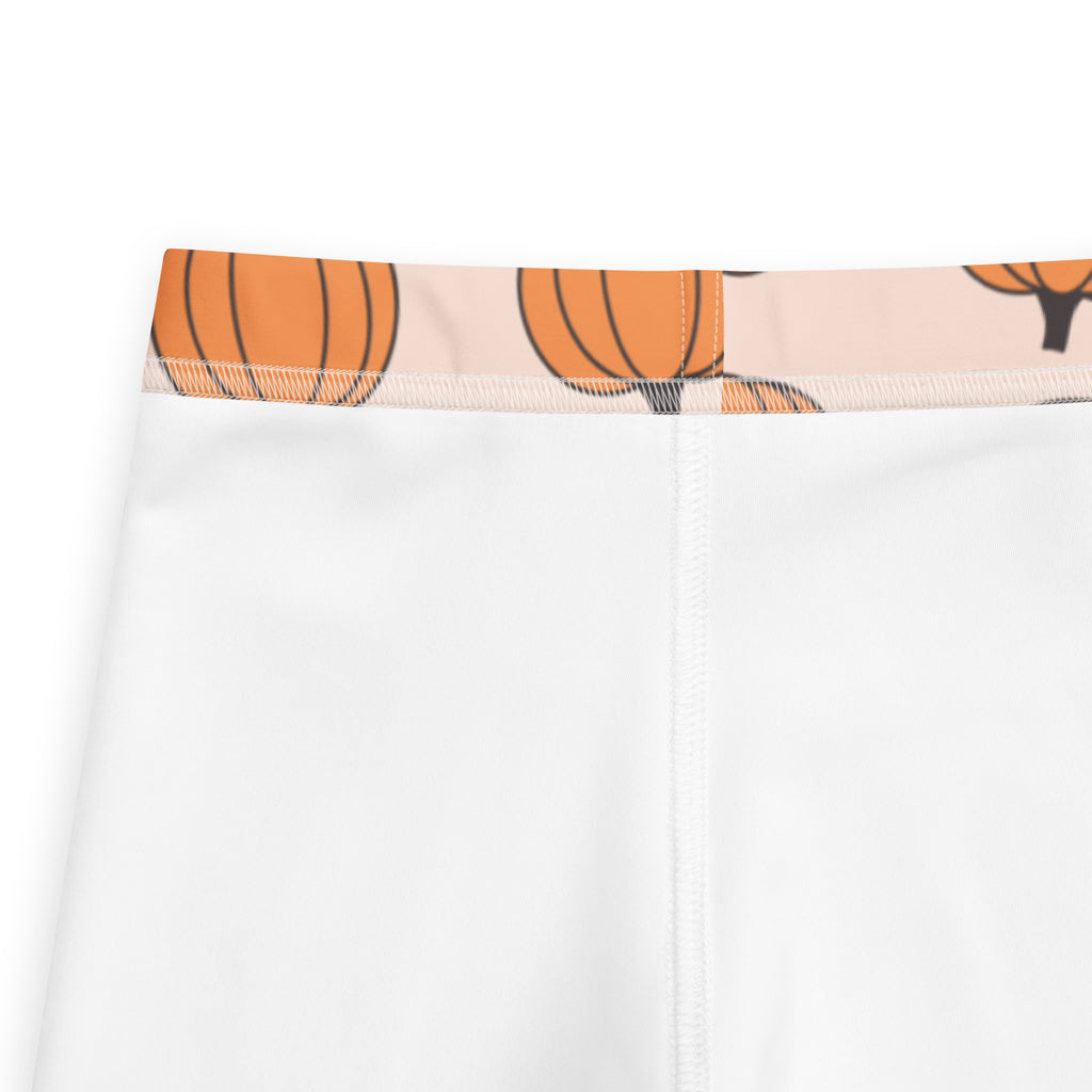 Girls Orange Pumpkin Patch Autumn Leggings - Warm, Buttery Soft & Stretchy