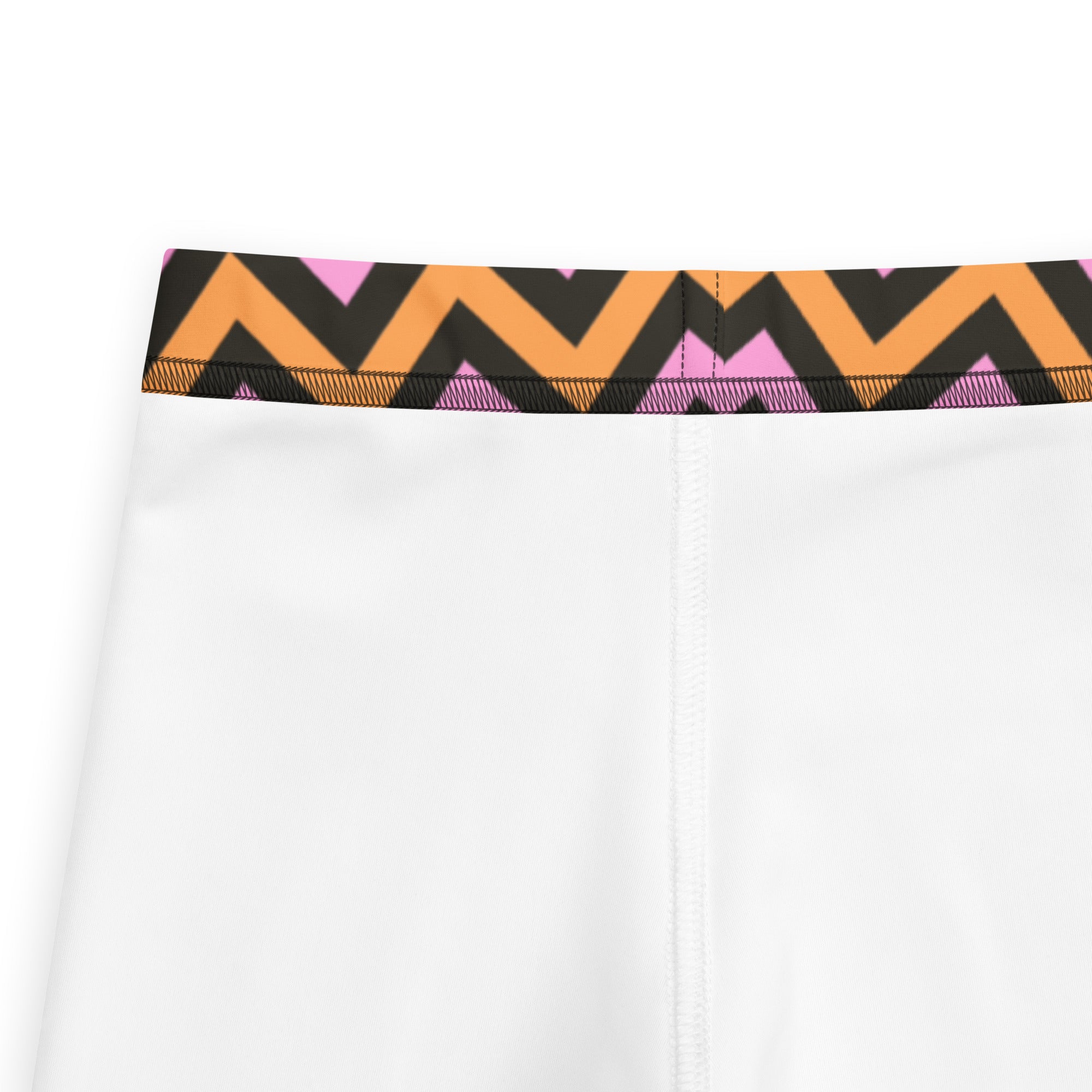Girls Pink Orange Chevron Leggings - Warm, Buttery Soft & Stretchy