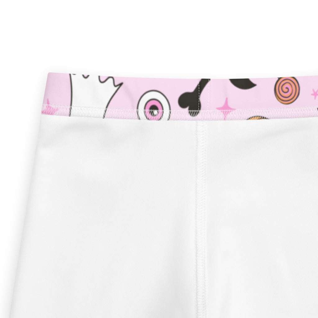 Girls Pink Halloween Themed Leggings - Warm, Buttery Soft & Stretchy