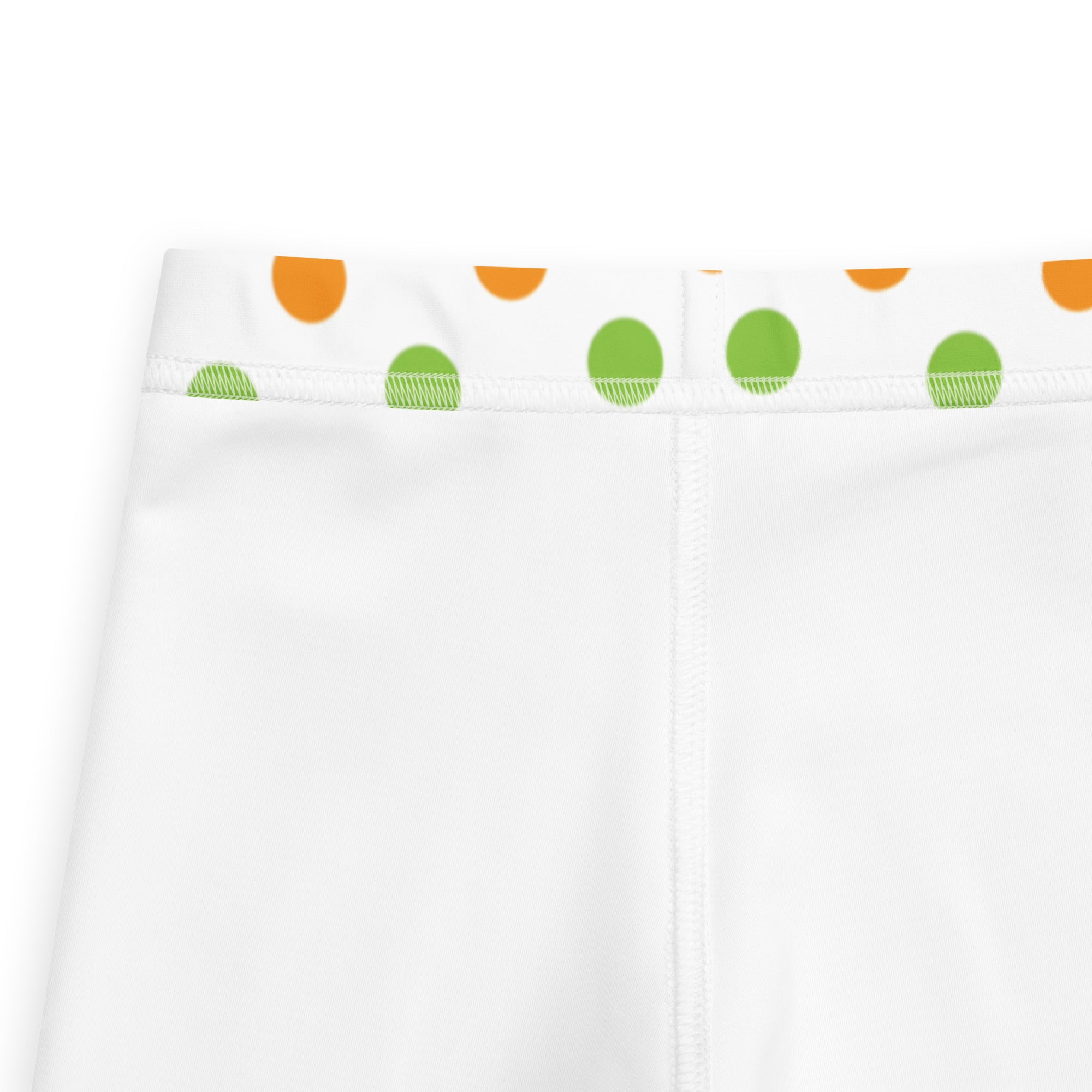 Girls Orange & Green Halloween Polka Dot Leggings - Warm, Buttery Soft & Stretchy