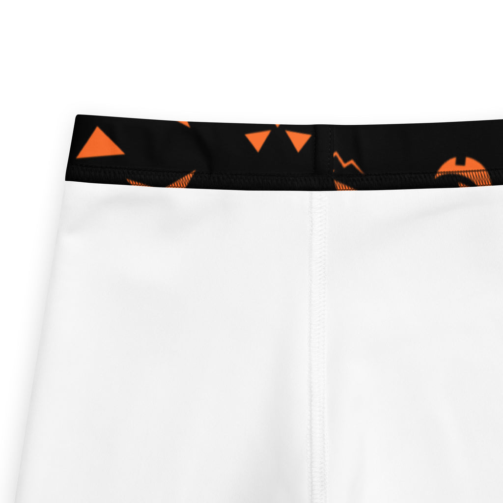 Girls Orange Jack-O’-Lantern Halloween Leggings - Warm, Buttery Soft & Stretchy