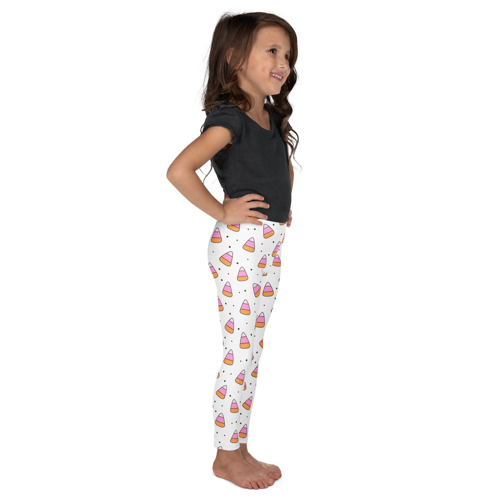 Girls Pink Candy Corn Leggings - Warm, Buttery Soft & Stretchy