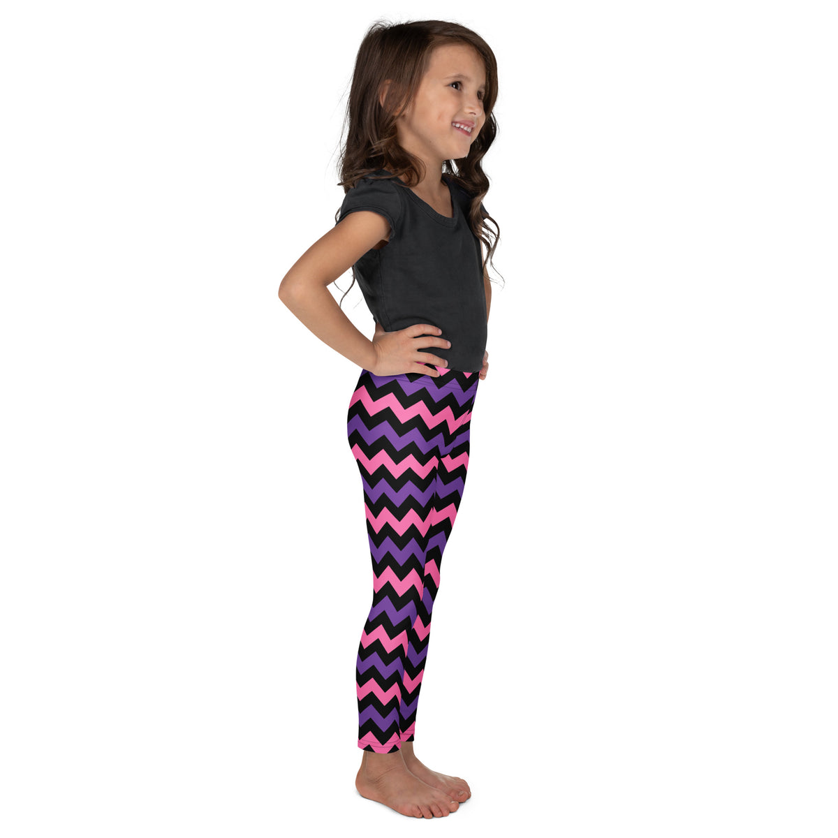 Girls Pink & Purple Chevron Halloween Leggings - Warm, Buttery Soft & Stretchy