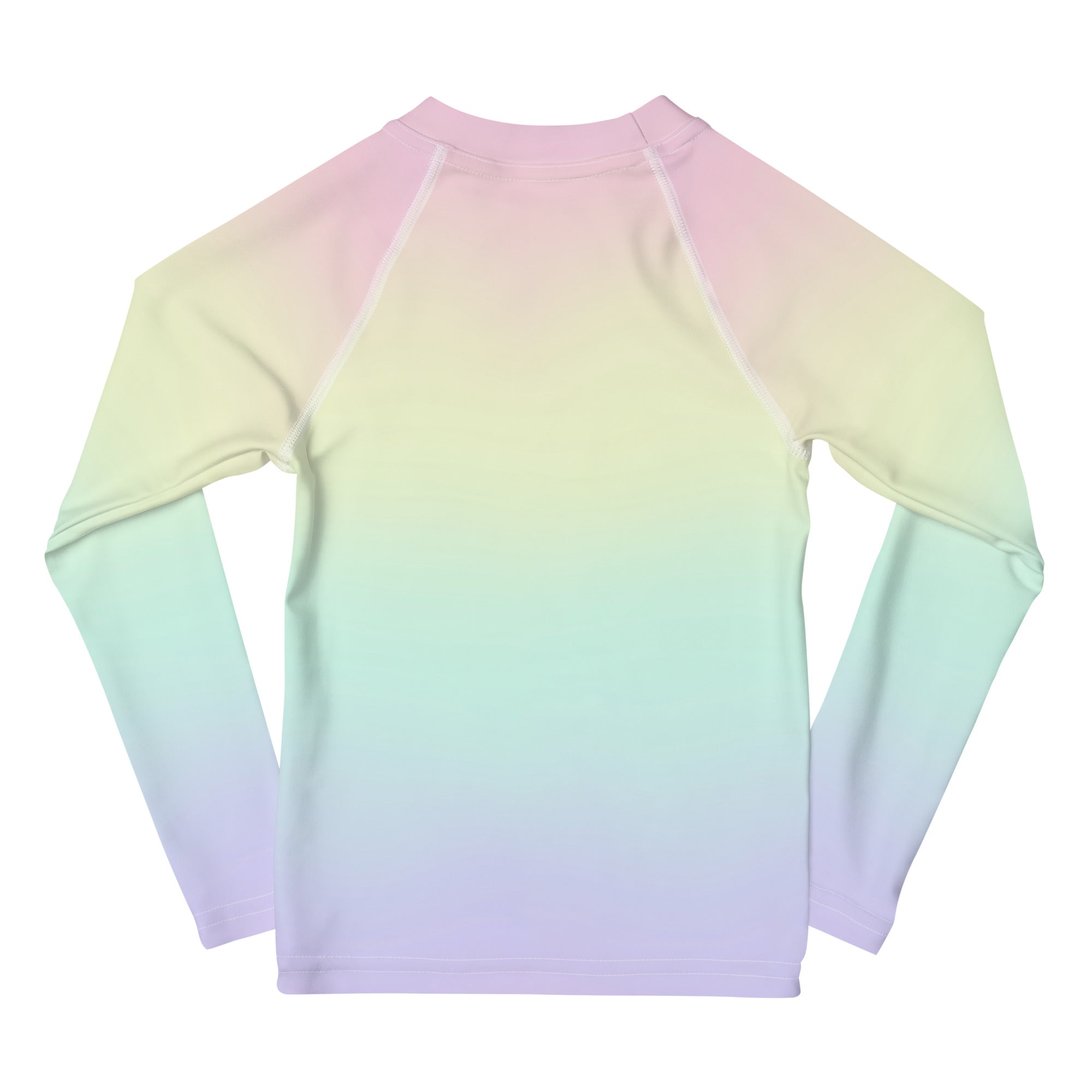 Girls Pastel Rainbow Long Sleeve Rash Guard Swim Shirt With UPF 50+