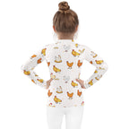 Kids Chicken Pattern Long Sleeve Rash Guard Swim Shirt With UPF 50+