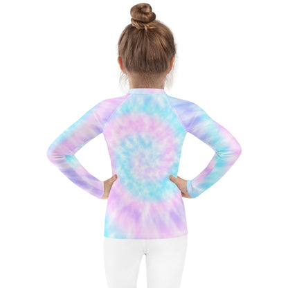 Girls Tie Dye Custom Age It's My Birthday Rash Guard Swim Shirt