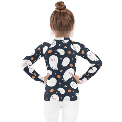 Kids Ghost Halloween Rash Guard