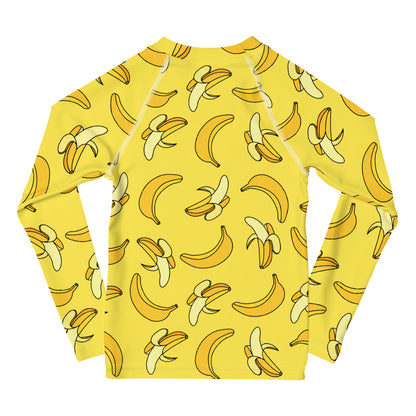 Kids Banana Long Sleeve Rash Guard Swim Shirt With UPF 50+