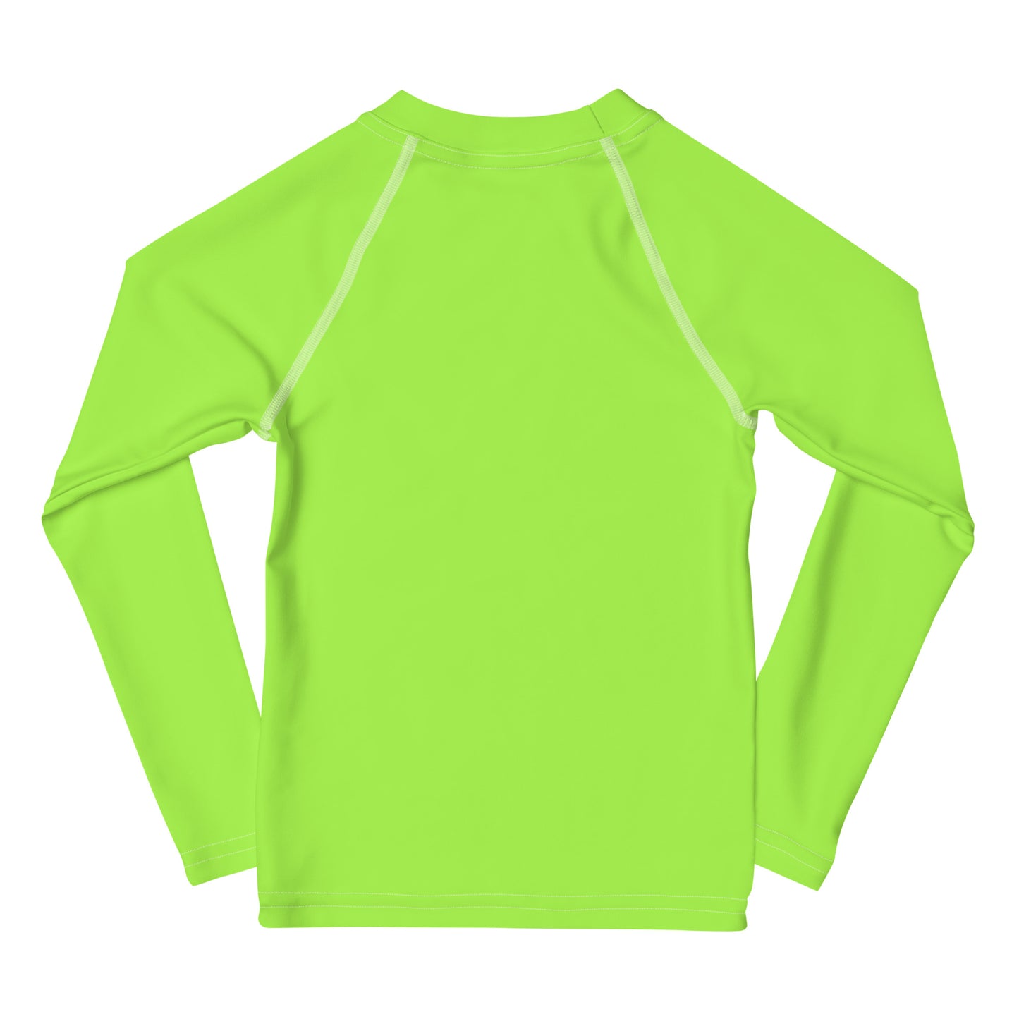 Kids Lime Green Long Sleeve Rash Guard Swim Shirt With UPF 50+