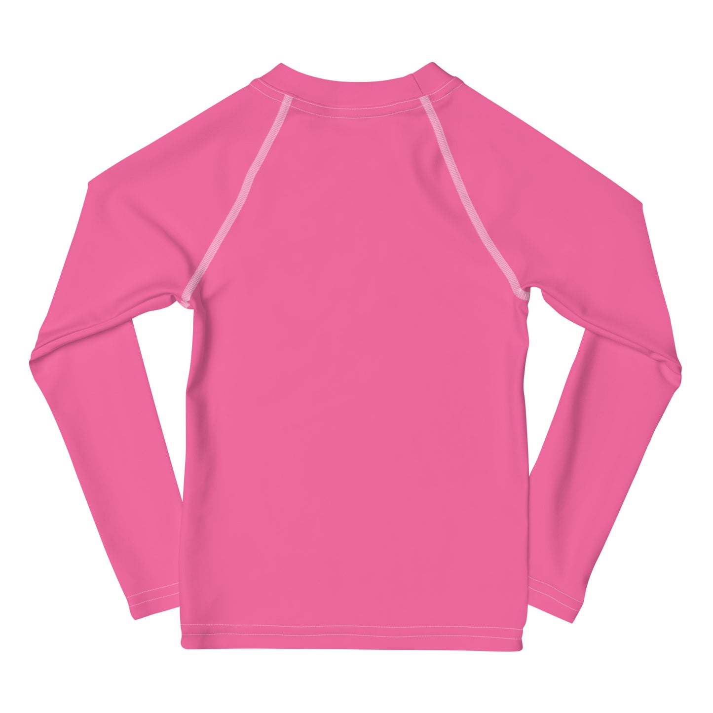 Girls Pink Long Sleeve Rash Guard Swim Shirt With UPF 50+